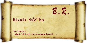 Biach Réka névjegykártya